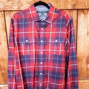 Tommy Hilfiger Mens Custom Fit Red Plaid